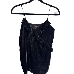 J.CREW Cami Top Women's Size 0P Black Velvet Y2K Whimsigoth Elegant Dark Romance